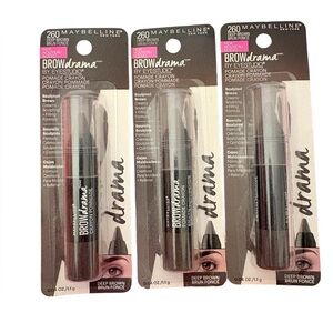 (3) Maybelline Brow Drama Pomade Crayon Brow Sculpting 260 Deep Brown